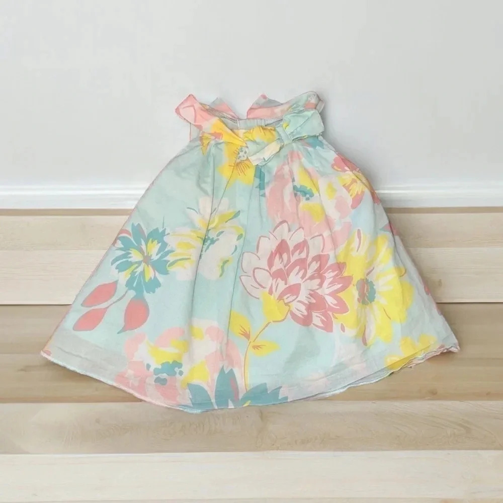Just One You Carter's Special Blue Pink Yellow Flower Dress NB